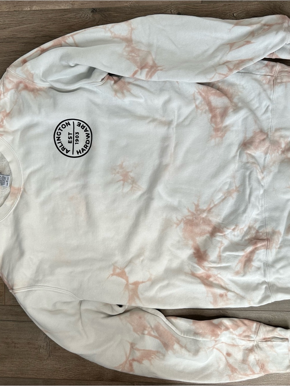 Aritzia White & Pink Tie-Dye Crewneck Sweatshirt